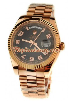 Rolex Day Date Pink Gold Swiss Wristwatch ROLX507