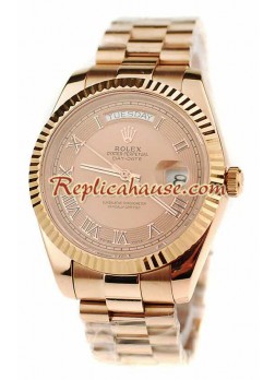 Rolex Day Date Pink Gold Swiss Wristwatch ROLX510