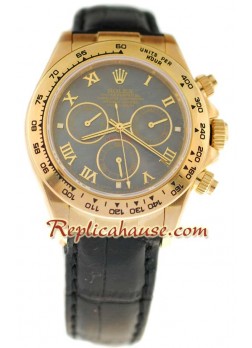 Rolex Daytona 18K Gold Wristwatch with Leather Strap ROLX230