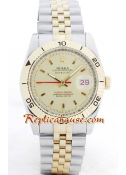 Rolex Datejust Turn O Graph Swiss Mens Wristwatch ROLX108