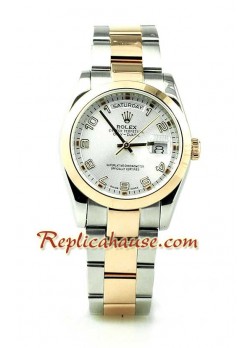 Rolex Day Date Two Tone Pink Gold Swiss Wristwatch ROLX173