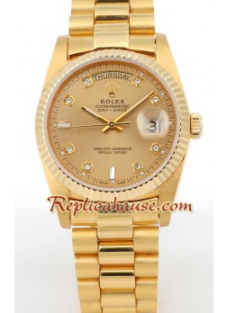 Rolex Day Date Swiss Mens Gold Wristwatch ROLX150