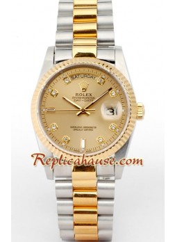 Rolex Day Date Two tone Swiss Wristwatch ROLX171
