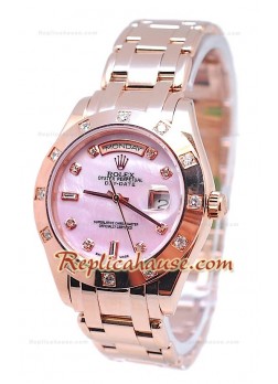 Rolex Day Date Diamond Bezel and Hour Markers Rose Gold Swiss Watch