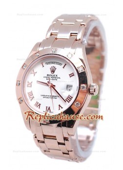 Rolex Day Date Diamond Bezel Rose Gold Swiss Watch