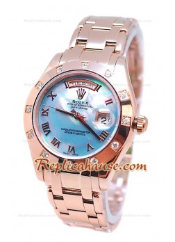 Rolex Day Date Blue Mother of Pearl Face Watch