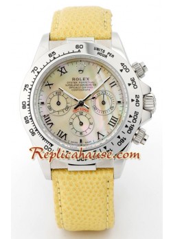 Rolex Daytona Yellow Leather Mens Wristwatch ROLX209