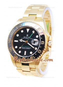 Rolex GMT Master II Gold Swiss Ceramic Bezel Replica Watch