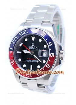 Rolex GMT Master II Swiss Blue & Red Ceramic Bezel Watch