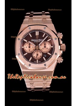 Audemars Piguet Royal Oak Chronograph Timepiece in Pink Gold Case Brown Dial