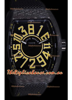 Franck Muller Vanguard Carbon Casing Black Indexes Swiss Timepiece