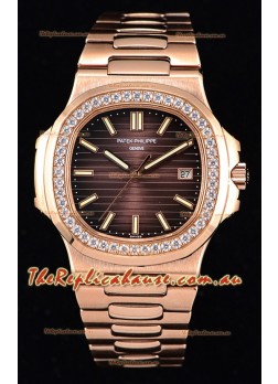 Patek Philippe Nautilus 5711/1R 1:1 Mirror Timepiece Rounded Diamonds Bezel