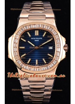 Patek Philippe Nautilus 5711/1R 1:1 Mirror Timepiece - Baguette Diamonds Bezel