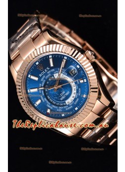 Rolex SkyDweller Swiss Timepiece in 18K Rose Gold Case - DIW Edition Deep Blue Dial 