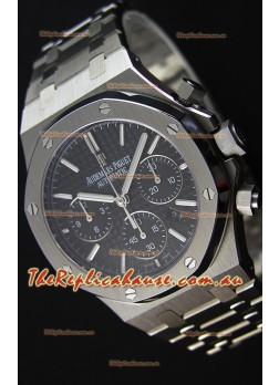 Audemars Piguet Royal Oak Chronograph Black Dial Steel Strap Swiss Replica Watch 