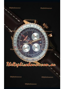 Breitling Navitimer 01 Brown Dial Rose Gold 1:1 Mirror Swiss Replica Timepiece