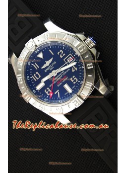 Breitling Avenger II GMT Swiss Replica Watch in Black Dial 1:1 Mirror Replica Version