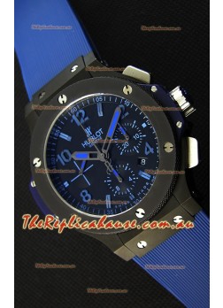 Hublot Big Bang All Black PVD Blue Swiss Replica Watch 1:1 Mirror Replica 