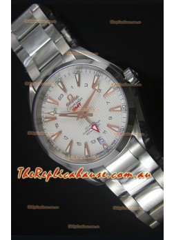 Omega Seamaster COAX GMT Stainless Steel Swiss Watch in White Dial