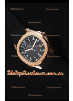 Patek Philippe Aquanaut Jumbo Rose Gold 1:1 Mirror Replica Timepiece - Black Colored Dial