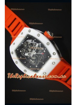 Richard Mille RM055 White Ceramic Case Timepiece in Black Inner Bezel