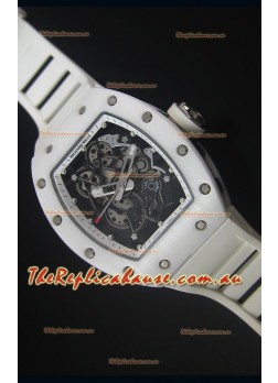 Richard Mille RM055 White Ceramic Case Timepiece in White Inner Bezel