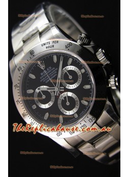 Rolex Cosmograph Daytona 116520 Black Dial Original Cal.4130 Movement - Ultimate 904L Steel Watch 