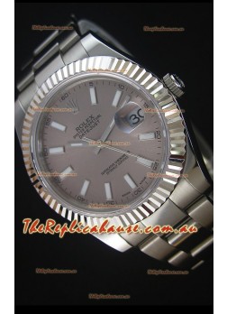 Rolex Datejust II 41MM with Cal.3136 Movement Swiss Replica Watch in Grey Dial Stick Markers 