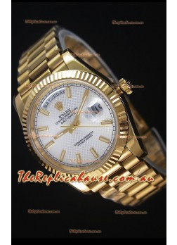 Rolex Day-Date 40MM Replica Watch in Silver dial with Roman Hour Numerals Cal.3255 Swiss Movement