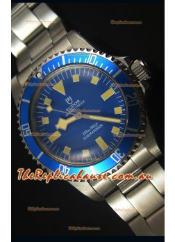 Tudor Oyster Prince Vintage 200M Blue Dial Squre Markers Swiss 1:1 Mirror Replica Timepiece 