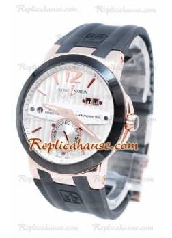 Ulysse Nardin Executive Dual Time Rose Gold Black Wristwatch ULYS-20101311