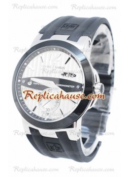 Ulysse Nardin Executive Dual Time Steel Black Wristwatch ULYS-20101313
