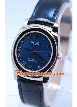 Rolex Cellini Cestello Ladies Swiss Watch All Blue Roman