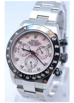 Rolex Daytona Chronograph MonoBloc Cerachrom Bezel Diamond Numerals in Steel Casing - Pink Shell Dial