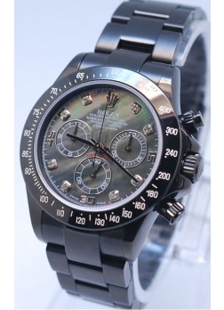 Rolex Daytona Cosmograph Project X Design Black Out Edition Series II - Black Pearl Dial and Diamond Numerals
