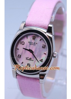 Rolex Cellini Cestello Ladies Swiss Watch All Pink Pearl Face